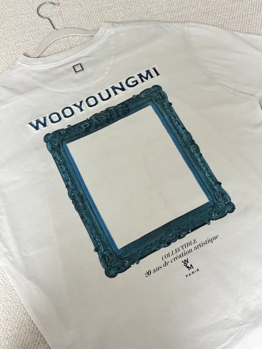 正規品 ウーヨンミ バックロゴ フレーム 半袖 Tシャツ 白 50サイズ