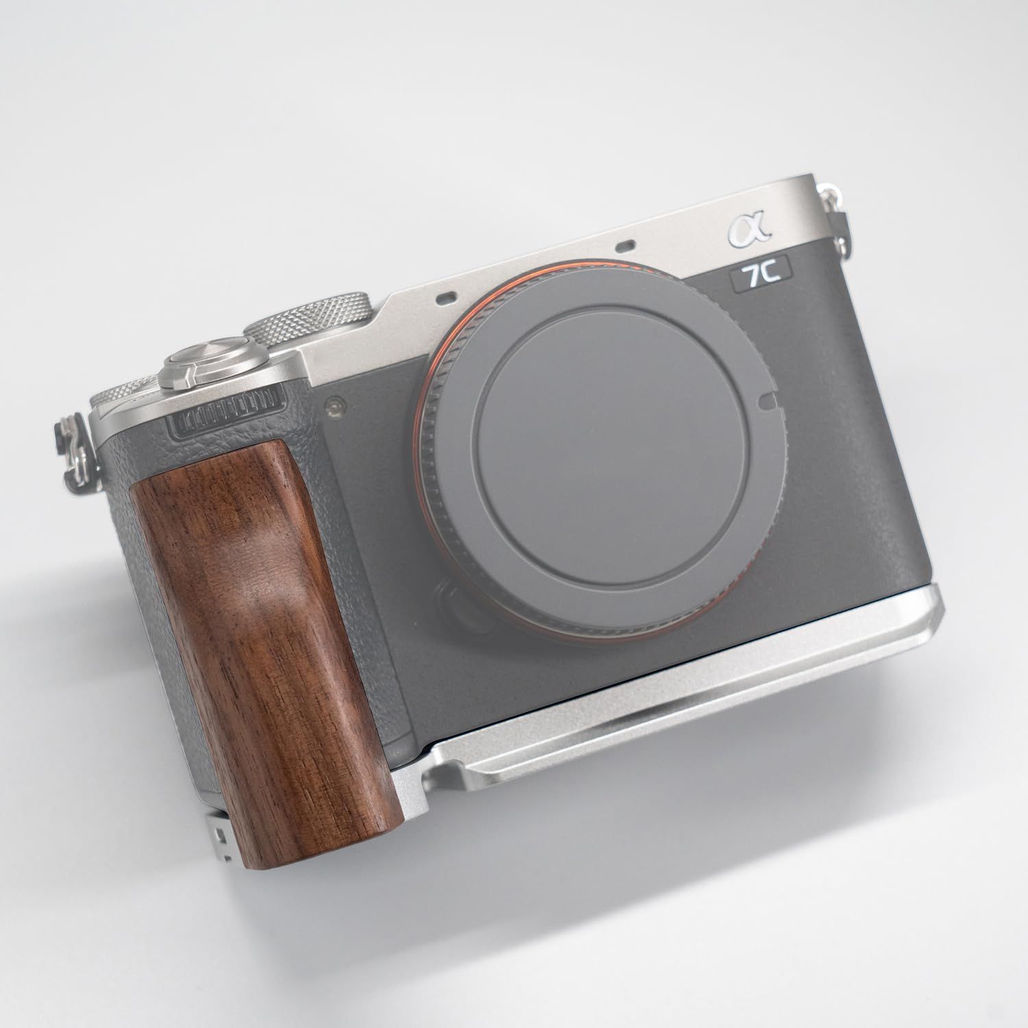 新品 【Iborrys】 対応 Sony ソニー A7C Mark II A7C2 ILCE-7CM2 A7CR カメラ専用L型プレート ・ レトロな高級な実木ハンドル ・ Arca標準仕様 (クルミの木B)