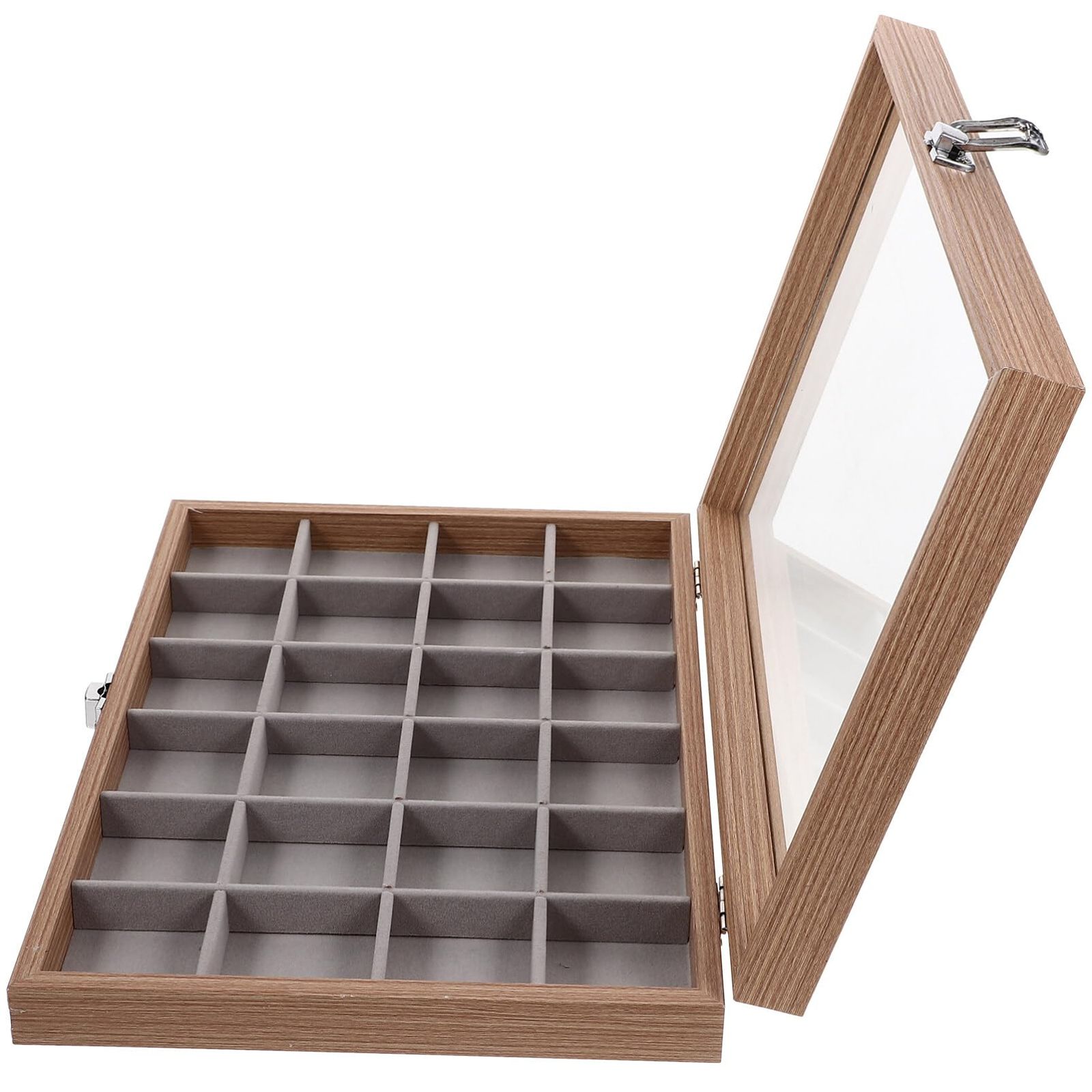 新品 NUOLUX ジュエス 13.8インチ×9.4インチ×2インチ 透明蓋付き 24区画 アクセサリー収納ケース イヤリング ネックレス リング ブレスレット用 ディスプレイケース