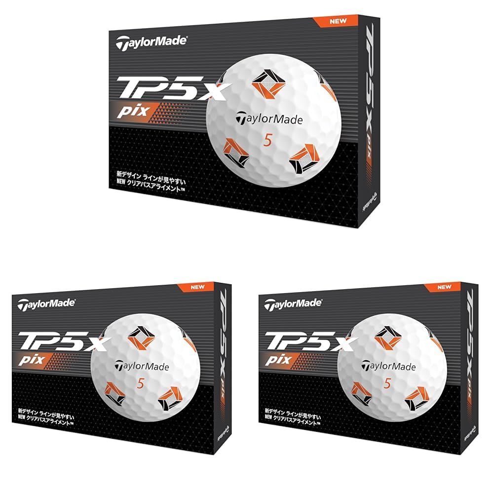 新品 TaylorMade テーラーメイド 日本正規品 TP5x Pixシリーズ 2024 ゴルフボール 1ダース(12個入) (× 3)