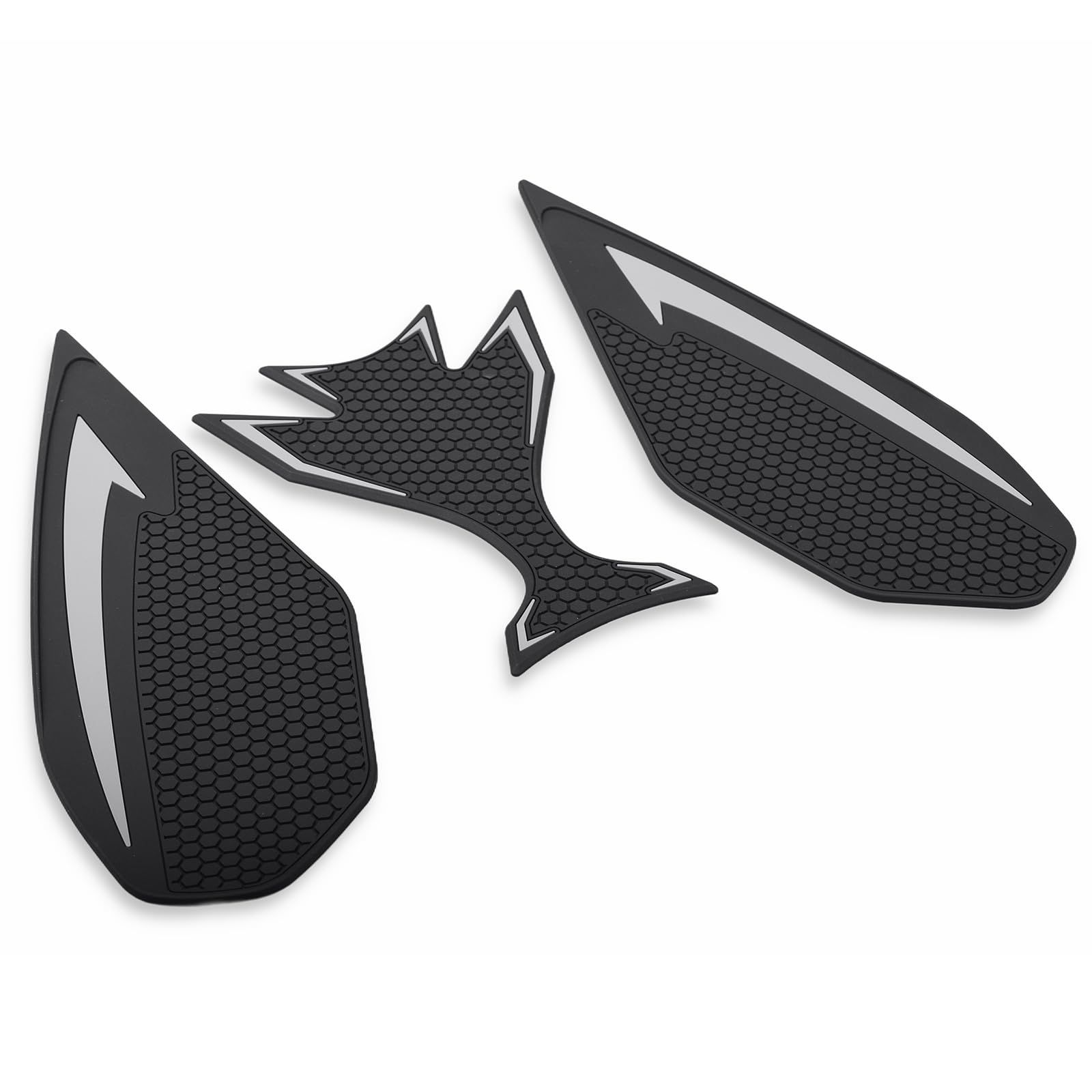 新品 BYEMTTY オートバイ燃料タンクプロテクター、カワサキ Ninja 650 2017-2024 Z650 2019-2024適合、滑り止め燃料タンクパッド、 (グレー)