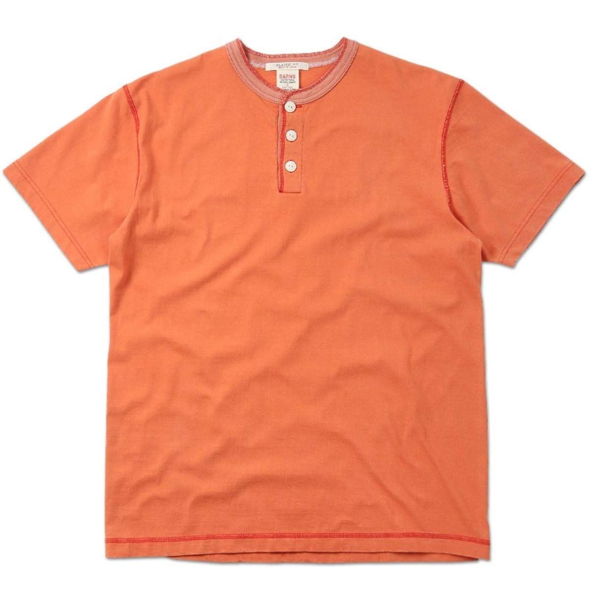 新品 バーンズ アウトフィッターズ BARNS OUTFITTERS 丸胴 ヴィンテージ ヘンリー ネック 半袖 Tシャツ VINTAGE HENLY NECK T M RED