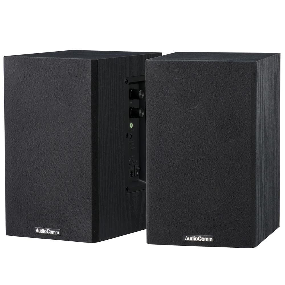 新品 オーム電機_AudioComm スピーカー Bluetooth ブックシェルフタイプ ステレオスピーカー ワイヤレス Bluetoothアクティブスピーカーシステム パソコンスピーカー ASP-W752Z 03-0999 OHM ブラック