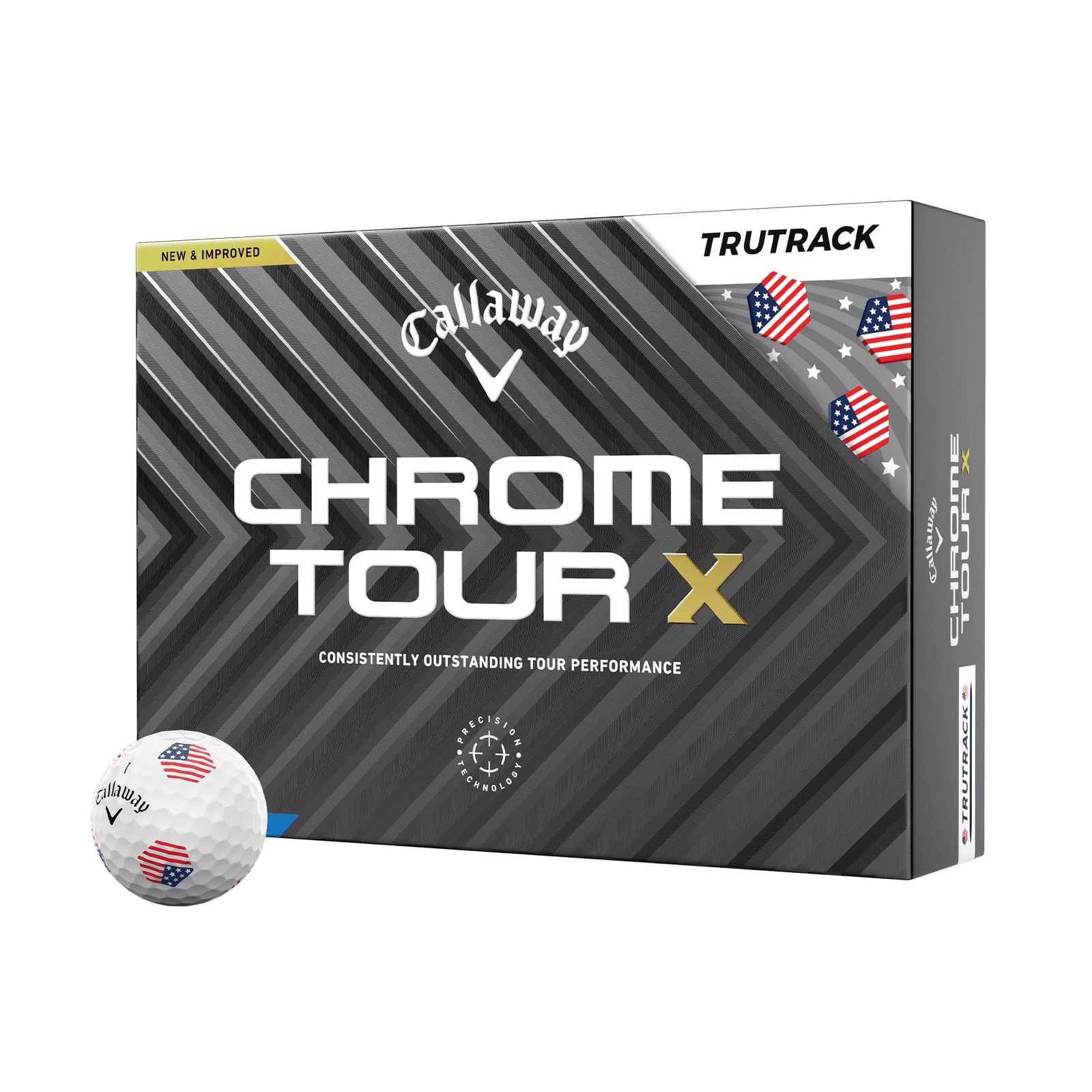 新品 キャロウェイ(Callaway) ゴルフボール CHROME TOUR X 24 TRUTRACK USA 4ピース構造 USAトゥルートラック・ホワイト 6,588円