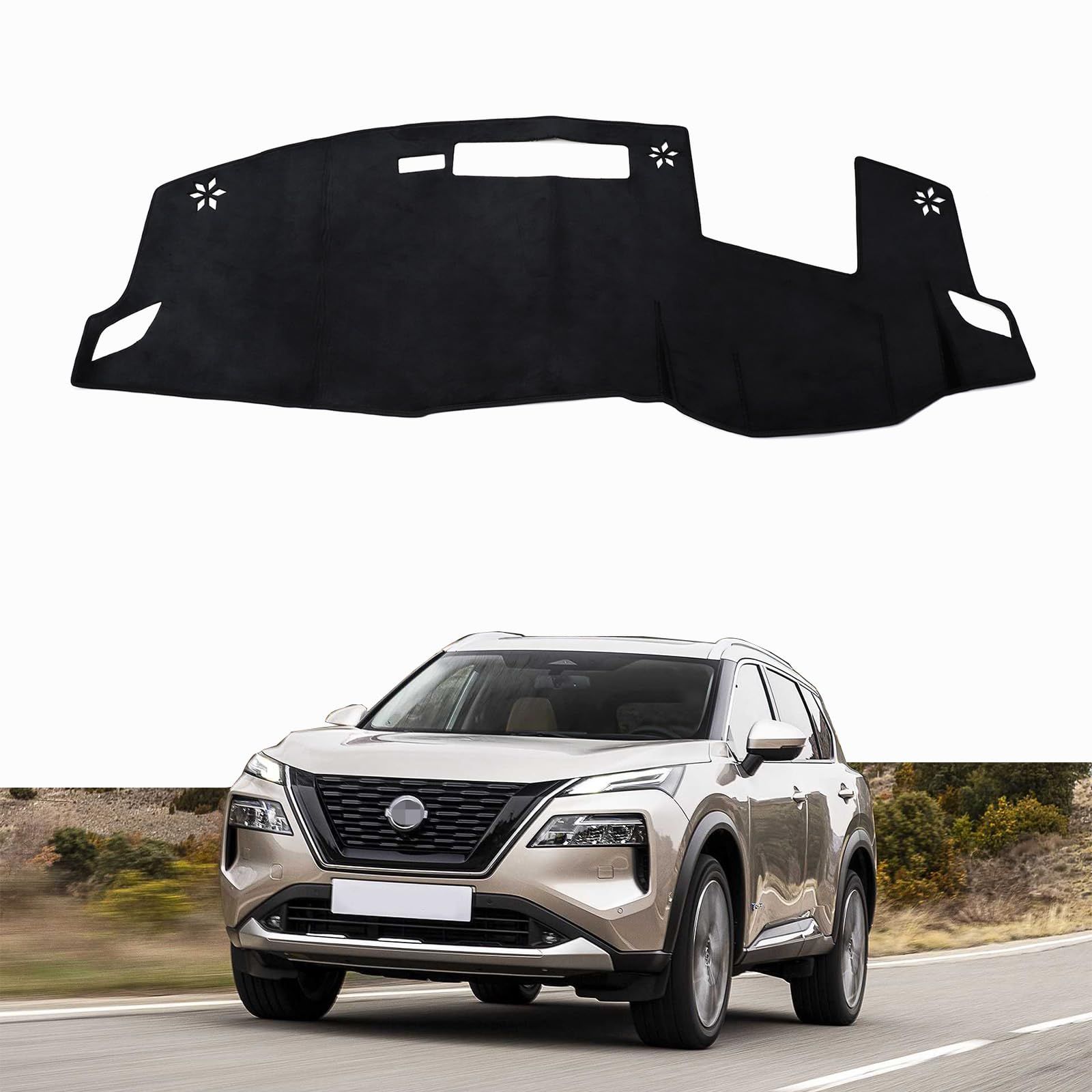 新品 日産 エクストレイル X-TRAIL 4代目 専用 ダッシュボードマット 2022年7月~現行 T33 SNT33 ダッシュボードカバー ダッシュボード 保護マット 日焼け防止 内装パーツ インテリア フランネル素材 アクセサリー (HUD付き)