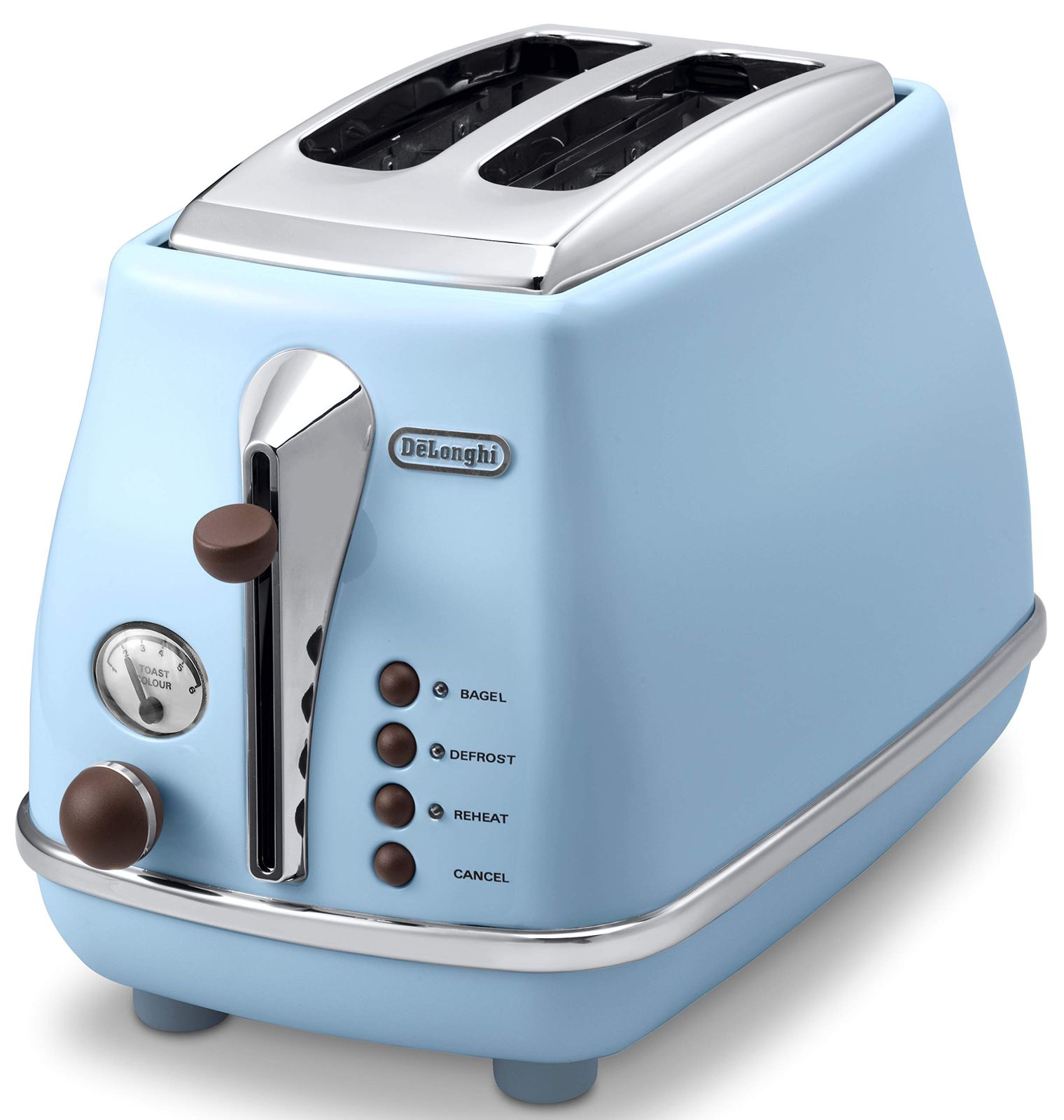 新品 De'Longhi (デロンギ) ポップアップトースター アイコナ・ヴィンテージ CTOV2003J-AZ トースト 食パン 片面焼き可能 4~10枚切り 焼き目調整6段階 埃よけカバー付属 簡単お手入れ [アズーロブルー] デロンギファミリー登録で3年 13,224円
