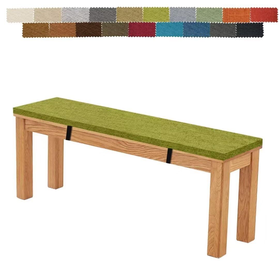 新品 Firsttry ダイニングベンチ クッション 椅子用 長座布団 110*35*5 高密度メモリーフォーム 高反発 カバーが洗える ストラップ付き 四角形 シートクッション 食卓椅子用座布団 すべり止め付き お尻に優しい リーフグリーン