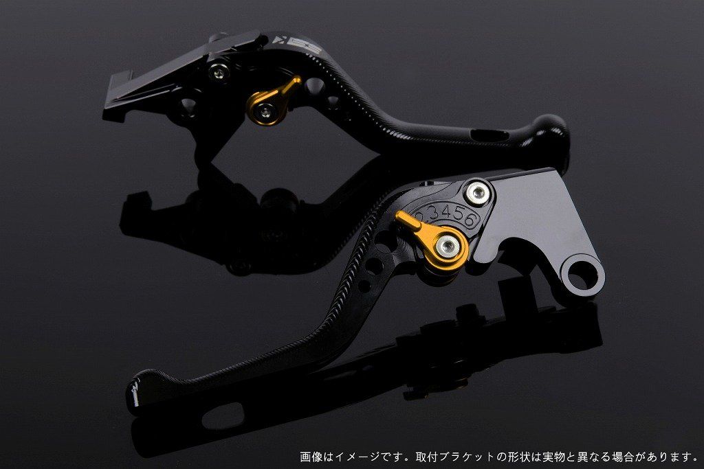 新品 3Dショートアジャストレバー ブレーキ&クラッチセット レバー色:ブラック アジャスト色:ゴールド (デイトナニッシンラジアル式マスターシリンダー)
