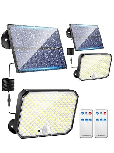 kufire センサーライト 屋外 ソーラー 人感、【昇級版・分離型 リモコン付き 190LED】 ソーラーライト 屋外 防水 人感センサー、【2000ルーメン超高輝度】 人感センサーライト 屋外、【3つ知能モード】 センサー照明 じんかんせ 1e89017d
