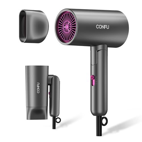 CONFU ドライヤー 1200W ヘアドライヤー 折り畳み式 大風量 速乾 高濃度マイナスイオン 静音 軽量 恒温 3段階調節 ヘアケア シンプル サラサラ ツヤツヤな髪に 旅行/家庭用 ライトグレーt adbf6328