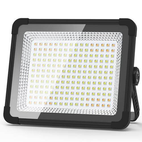 KIEWN LED投光器 充電式 【最高輝度12H連続点灯】作業灯 屋外 500W 40000mAH大容量 ワークライト USB/ソーラ充電 IPX4防水 3つモード切替 無段階調光 超高輝 磁気設計 フック付き アウトドア キャンプ 屋外照 a3bcf62f