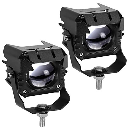 KAWELL 20W フォグランプ バイク 作業灯 ミニ長方形 2色切り替える led作業灯 超高輝度 IP67防水 12V/24V汎用 2個 セット (ブラック)(沖縄・離島の方不可) 8fb98085