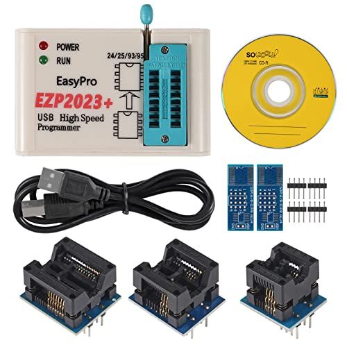 EZP2023 USBプログラマー 高速USB EEPROMフラッシュプログラマー + 5アダプターサポート 24 25 93 95 EEPROM Flash Bios EZP2019よりたWindows用 (USBプログラマー + 5アダプ fa698b31