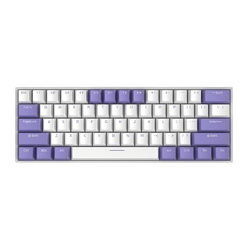 ☆新品☆KIMOCA メカニカルキーボード 60%英語配列 61キー 無線＆有線 赤軸 RGBライト 3台同時接続 3モード対応 Bluetooth/2.4GHz/USB 3000mAhバッテリー フルキー ホットスワップ 日本語取説 Win 0639bc69
