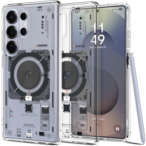 【新品】Spigen Galaxy S25 Ultra ケース Magfit対応 クリア ストラップホール 米軍MIL規格 ウルトラ・ハイブリッド・マグフィット ACS08959 (ネオ・ワン) 629f6594