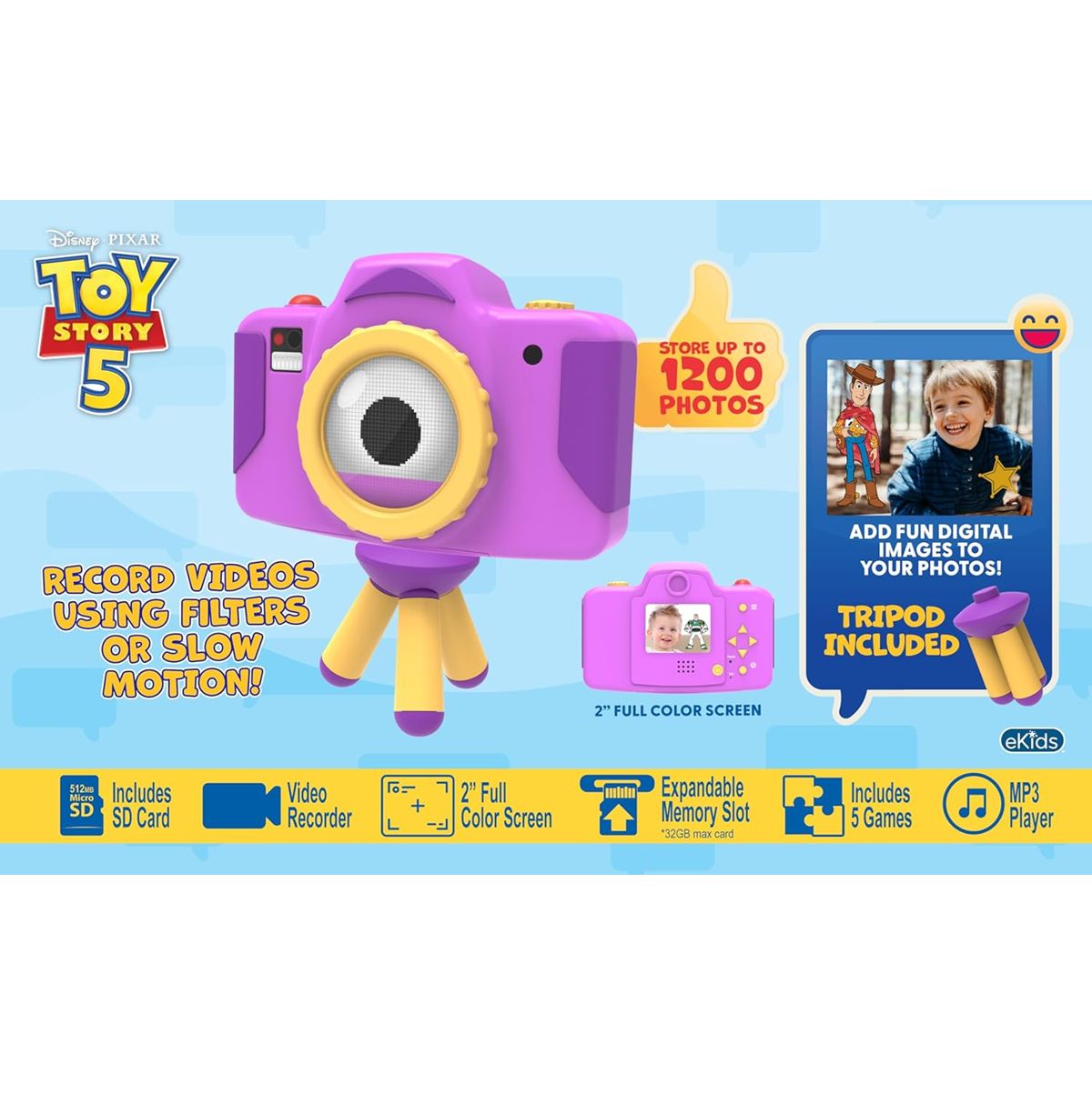 【新品未使用】トイストーリー5 スナッピー デジタルカメラ デジカメ 即納！》 トイストーリー5 eKids スナッピー キッズ・デジタルカメラ