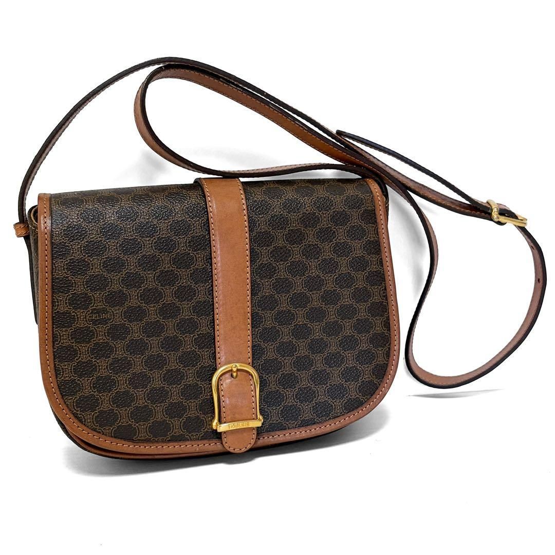 CELINE セリーヌ ショルダーバッグ マカダム PVC ブラウン M07