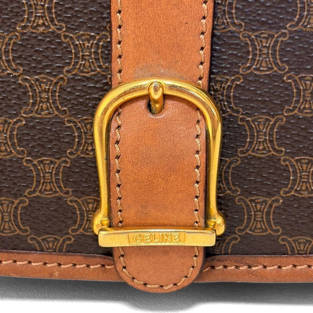 CELINE セリーヌ ショルダーバッグ イタリア製M07 CELINE セリーヌ ショルダーバッグ マカダム PVC ブラウン M07