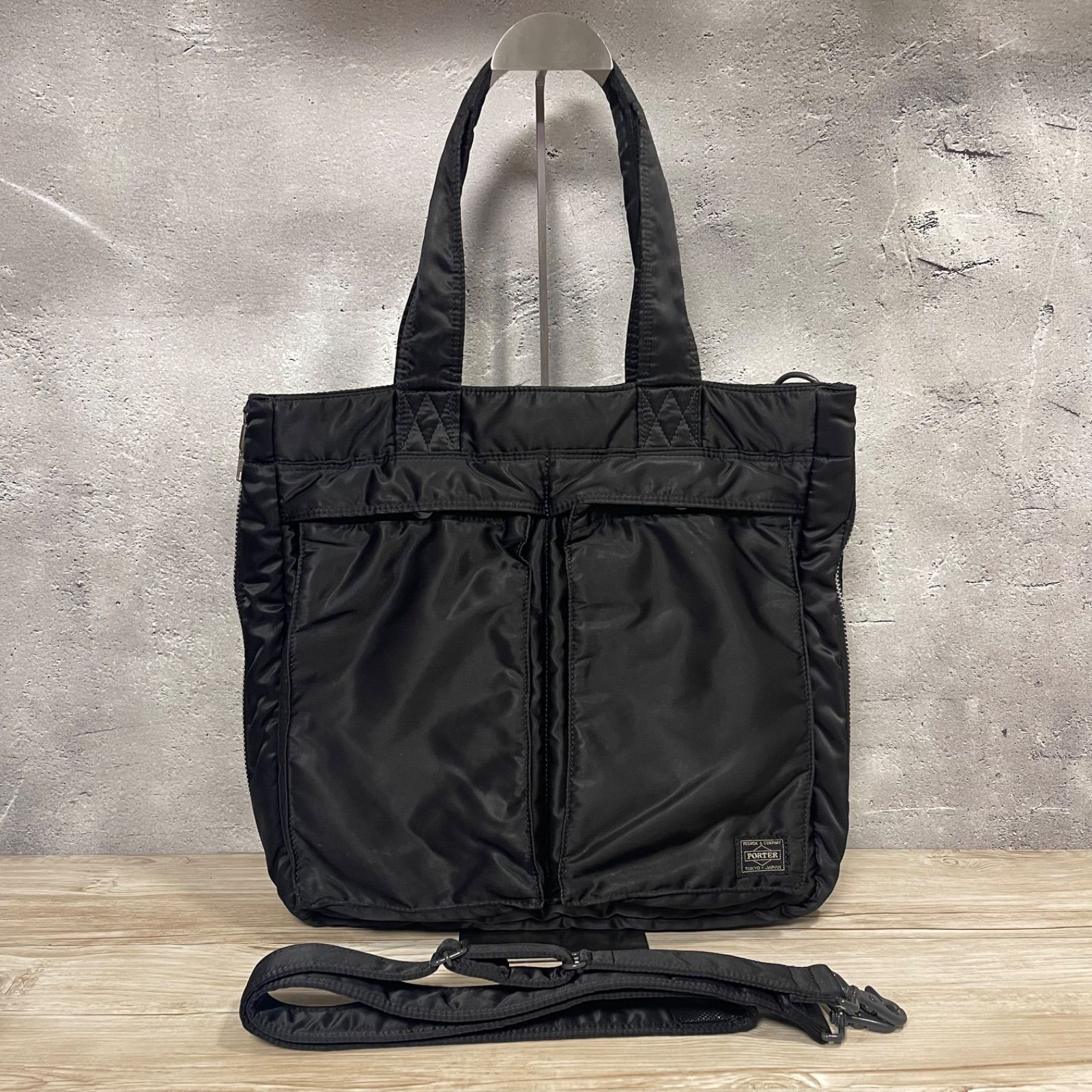 ✨PORTER タンカー 2WAYトートバッグ ショルダー付 拡張機能 ブラック