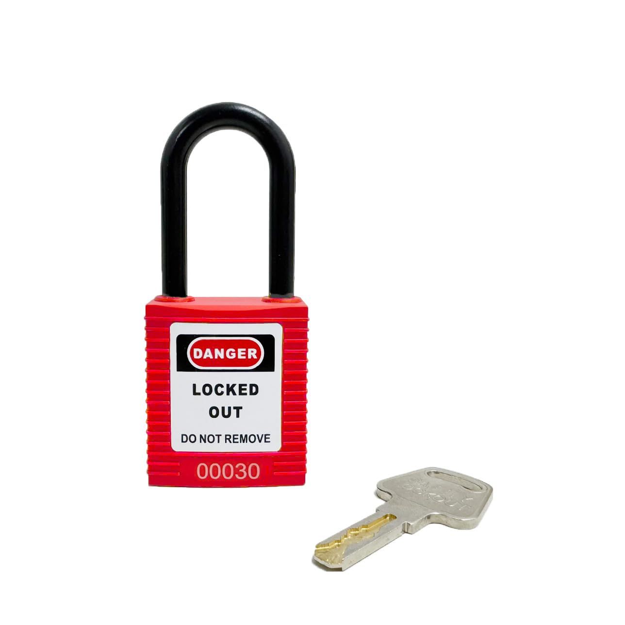 新品 セーフラン(SAFERUN) ロックアウト用絶縁パドロック 10個セット【カラー】赤【材質】本体:高性能プラスチック ナイロン 吊:ナイロン【サイズ】 吊径φ6mm x H38mm【仕様】絶縁タイプ/キー各2本付属【内容量】10個セット