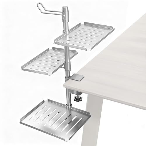 PakOne オーディオインターフェース スタンド コントローラー ヘッドホン収納フック スタンド クランプ式 オーディオインターフェース ラック デスク下 デバイス 収納 机上ラック クランプ 縦に整理 卓上収納 小物置き インターフェイス 95b03465