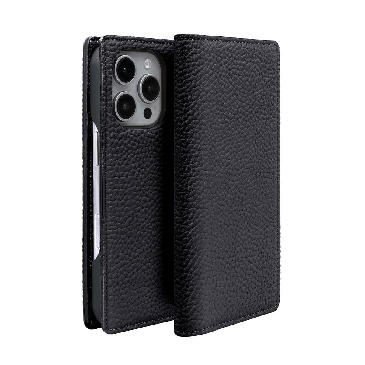新品 ABBI SIGNATURE iPhone 16 Pro ケース 日本製 手帳型 ドイツシュリンク本革 シュランケンカーフ ダイアリーケース [ MagSafe対応 ハンドメイド V字式カードポケット ワイヤレス充電 ] アイフォンケース 横開き 保護カ