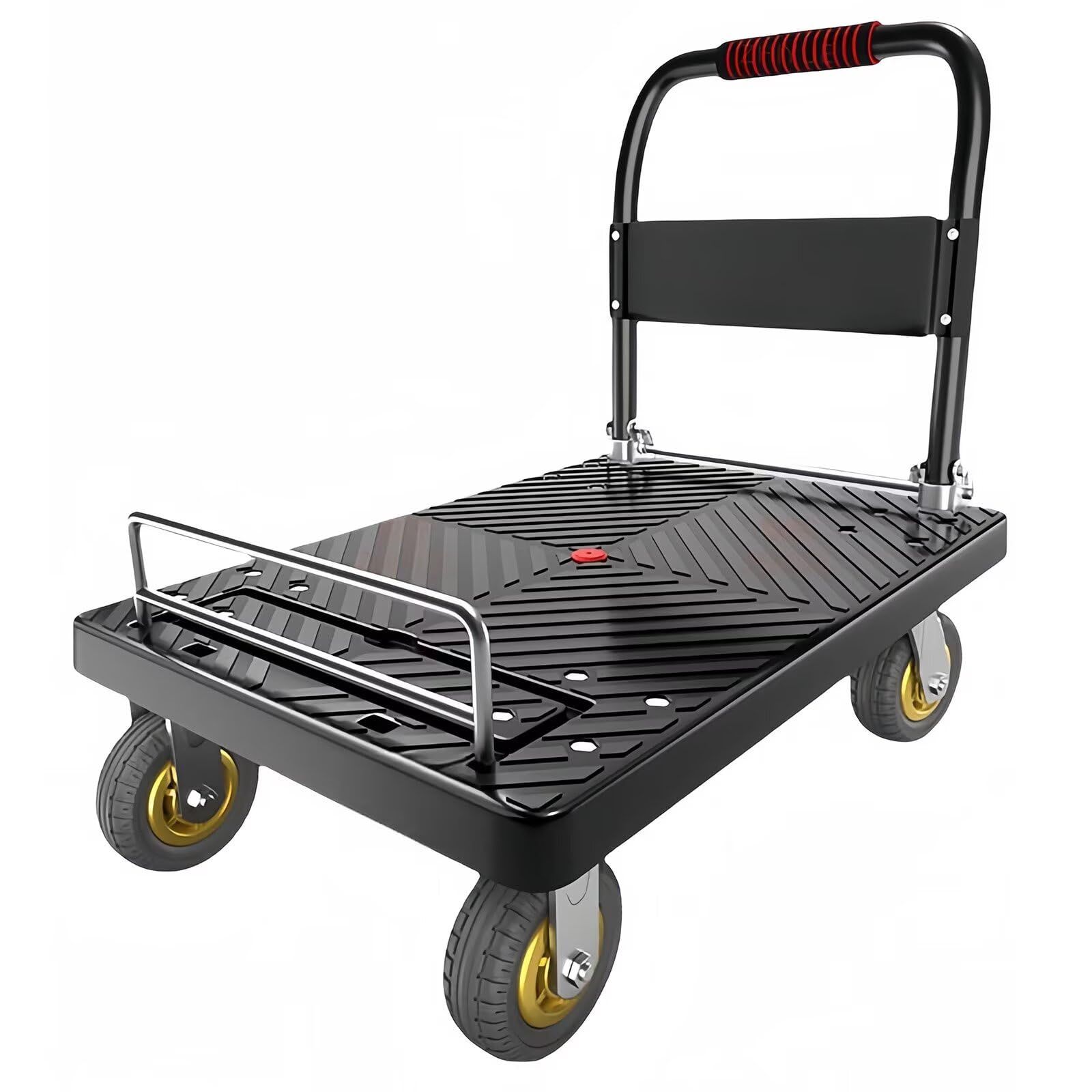 新品 Sacalority 台車 折り畳み 荷台70x45CM ストッパー付 耐荷重100KG 4インチキャスター 滑り止め防護 厚い 防滑 耐摩耗 省スペース 持ち運び便利 家庭用 引越し 業務用 倉庫 工場 店舗