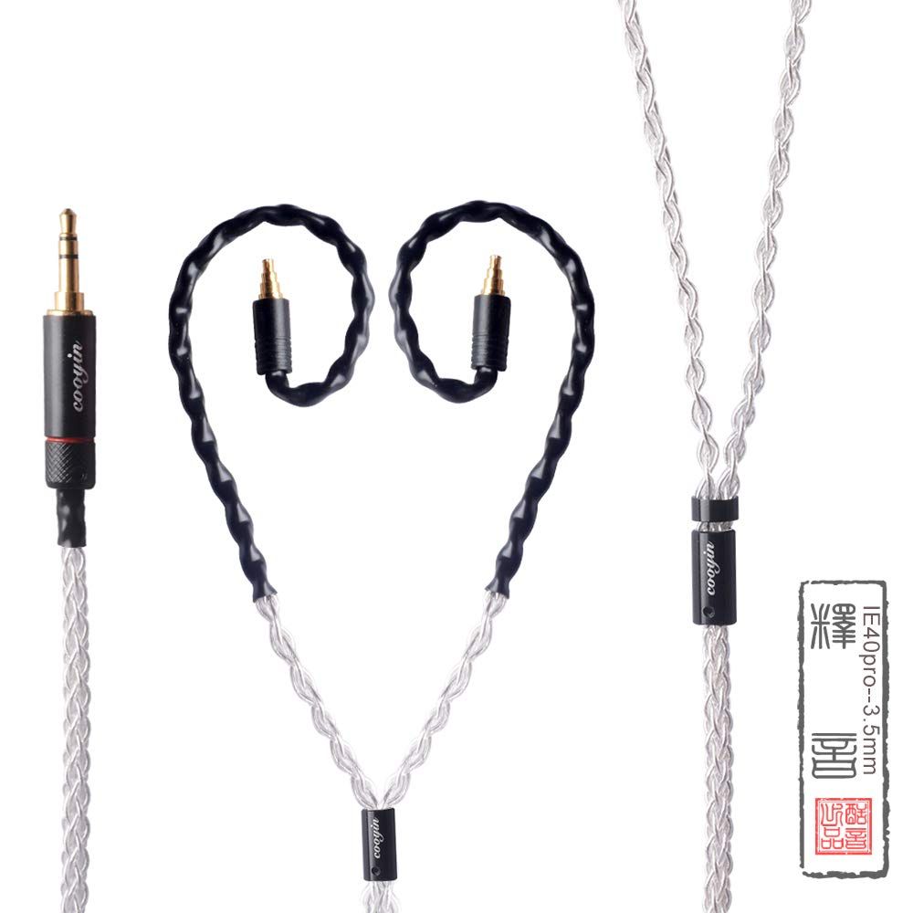 新品 cooyin リケーブル ie40pro イヤホンケーブル 着脱ケーブル 銀メッキ単結晶銅 8芯 ゼンハイザー用 IE40PRO用ケーブル 3.5mm