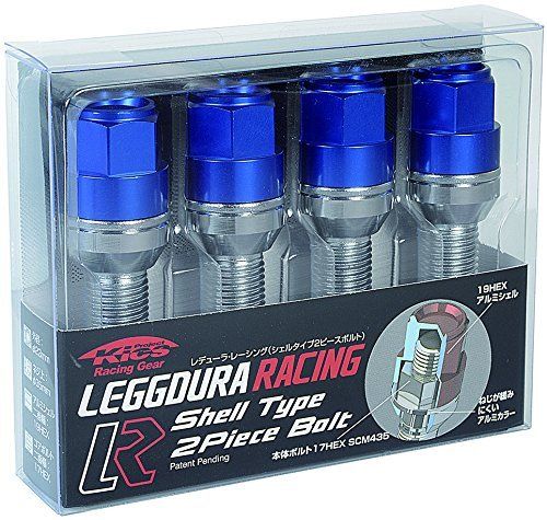 新品 KYO-EI (協永産業) ホイールボルト LEGGDURA RACING Bolt 【 M14 x P1.5 】 テーパー : 60° 【 首下 : 40mm 】 ブルー KIC3040U4