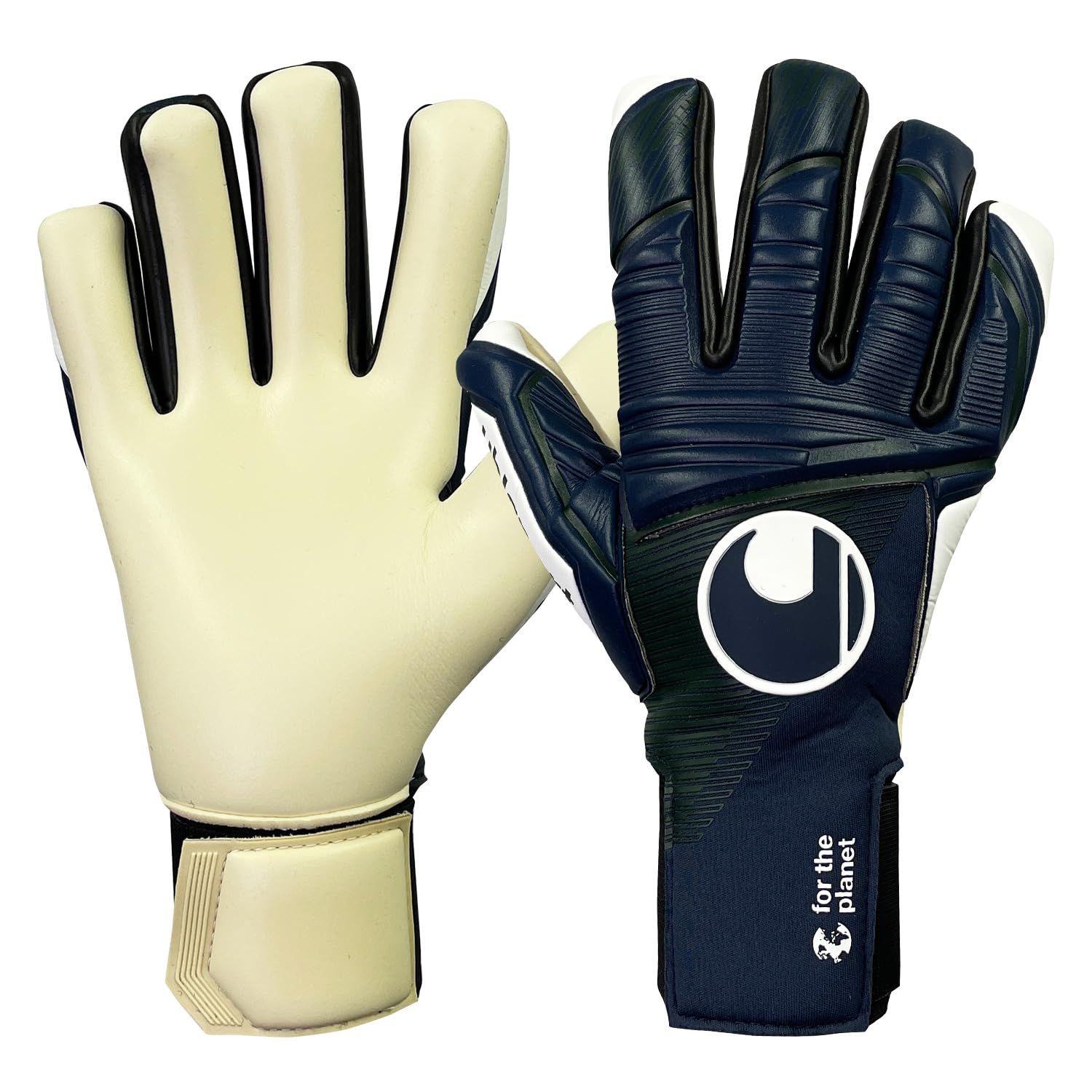 新品 uhlsport (ウールシュポルト) 試合用 サッカー GK キーパーグローブ パワーライン アブソルートグリップ ハーフネガティブ アース 1011307 02 9 ネイビーｘグリーンｘホワイト