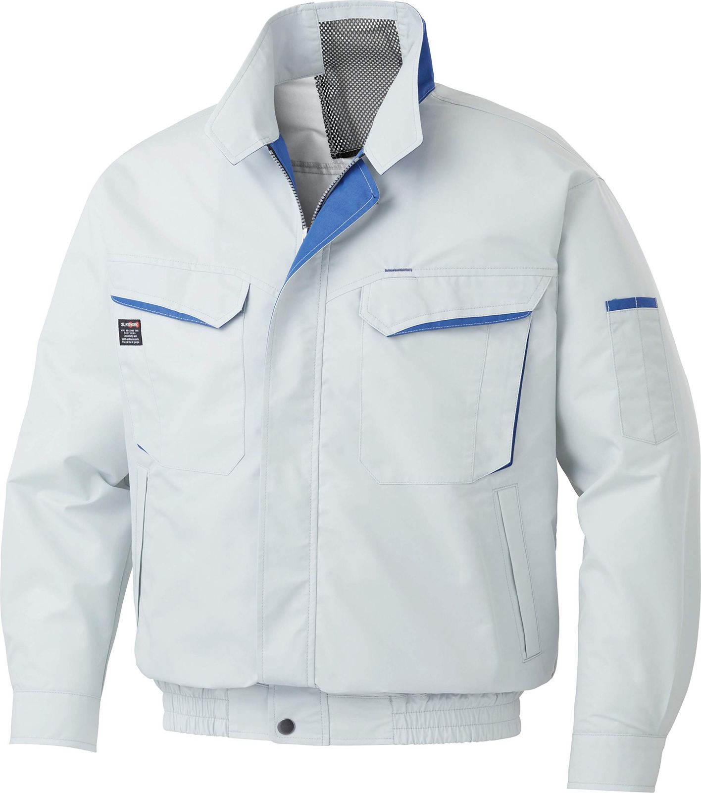 新品 サンエス(SUN-S) 空調風神服 ファンネット付き長袖ブルゾン KU90470V シルバー 3L 【服のみ】