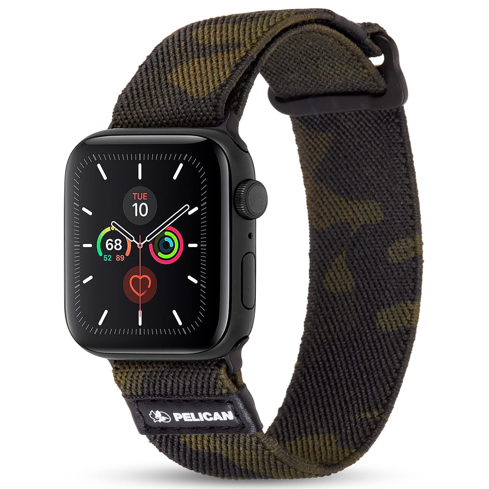新品 【Pelican】 Apple Watch 抗菌 バンド ベルト ペリカン 〔アップルウォッチ シリーズ 1-9/SE 42-45mm 用〕 緑 グリーン カーキ 迷彩 カモフラージュ カモフラ Protector Band - Camo Green
