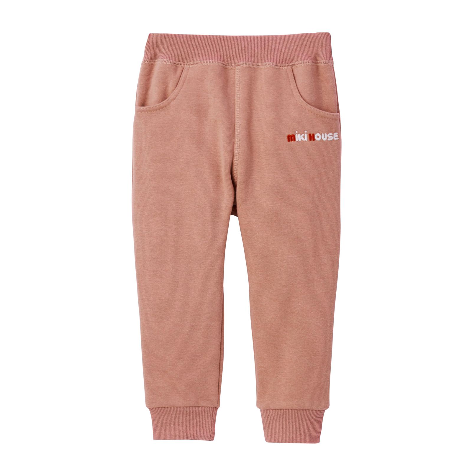 新品 [ミキハウス] WEB限定 裏シャギーパンツ ロングパンツ ズボン ロゴ 無地 男の子 女の子 ベビー キッズ 子供服 通園 通学 10-3221-683 110cm サーモンピンク