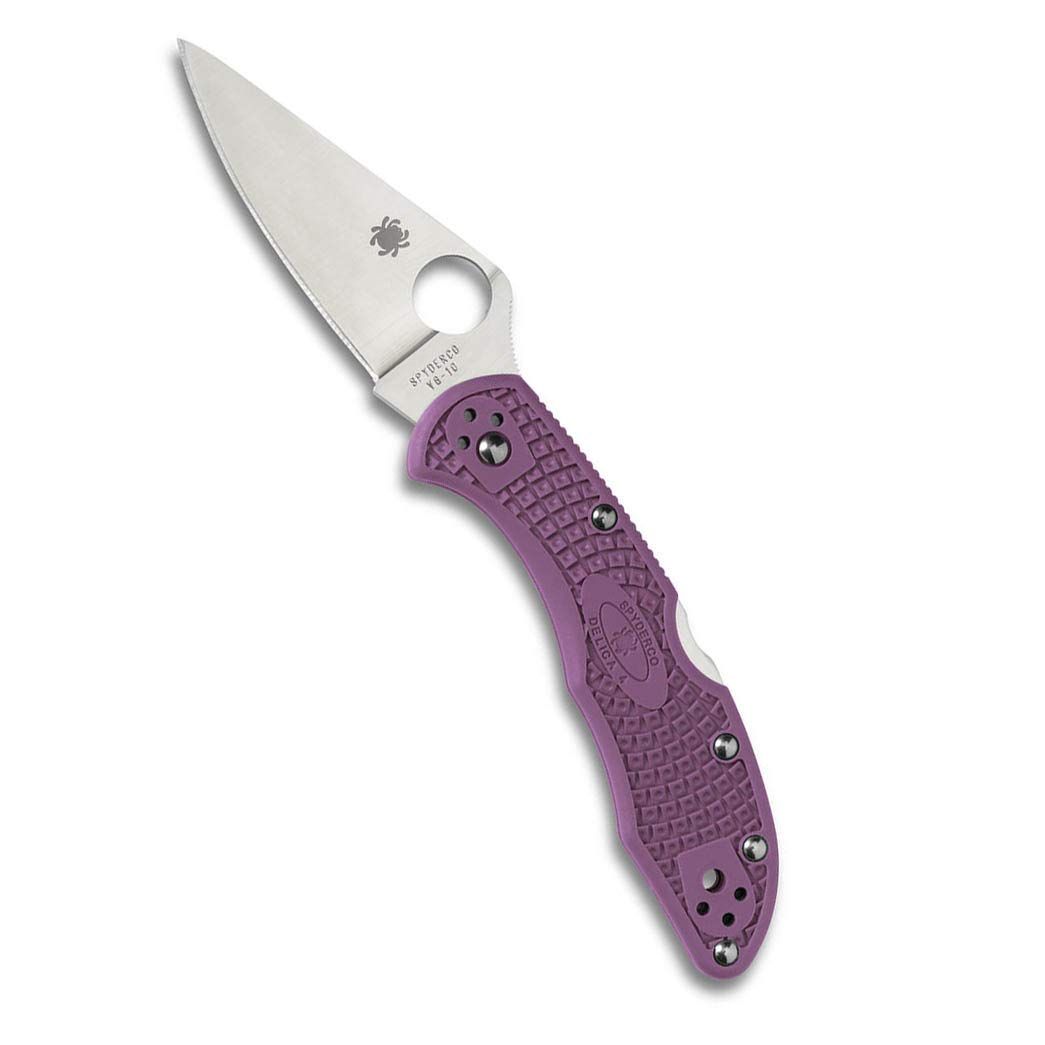 新品 Spyderco(スパイダルコ) デリカ4 VG-10 フルフラットブレード パープル 直刃 C11FPPR