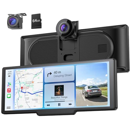 9.26インチ ワイヤレス ポータブル ディスプレイオーディオ 4Kフロント＆HDリア デュアルドライブレコーダー CarPlay カープレイ Android Auto 対応 OTA ミラーリンク Bluetooth5.0 音声操作 GPS 581fc380 15,365円