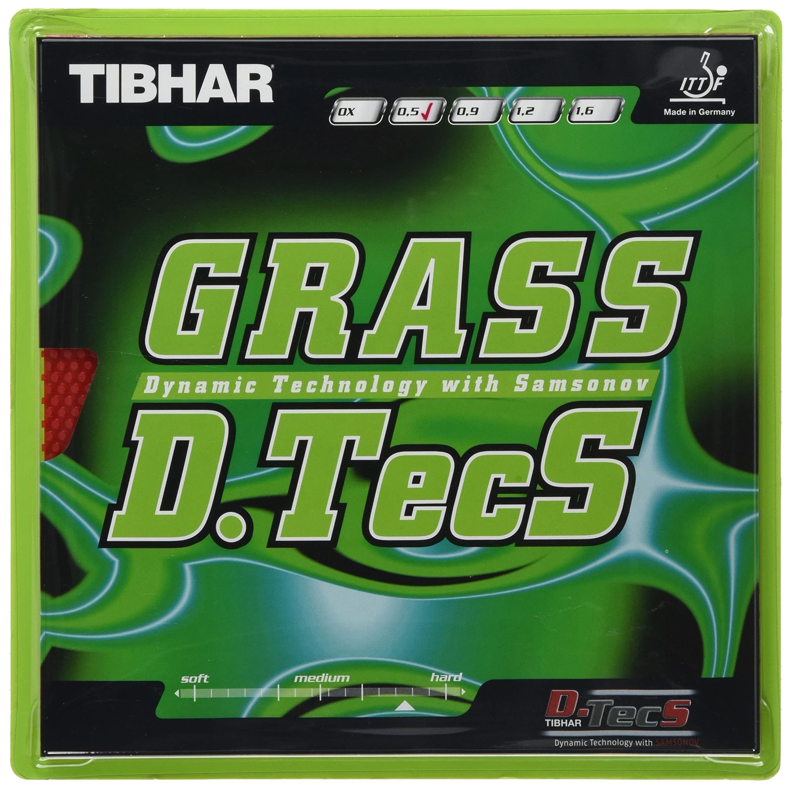 ティバー(TIBHAR) 卓球 ラバー グラスディーテックス ハイテンション粒高 BT018658 赤 0.9