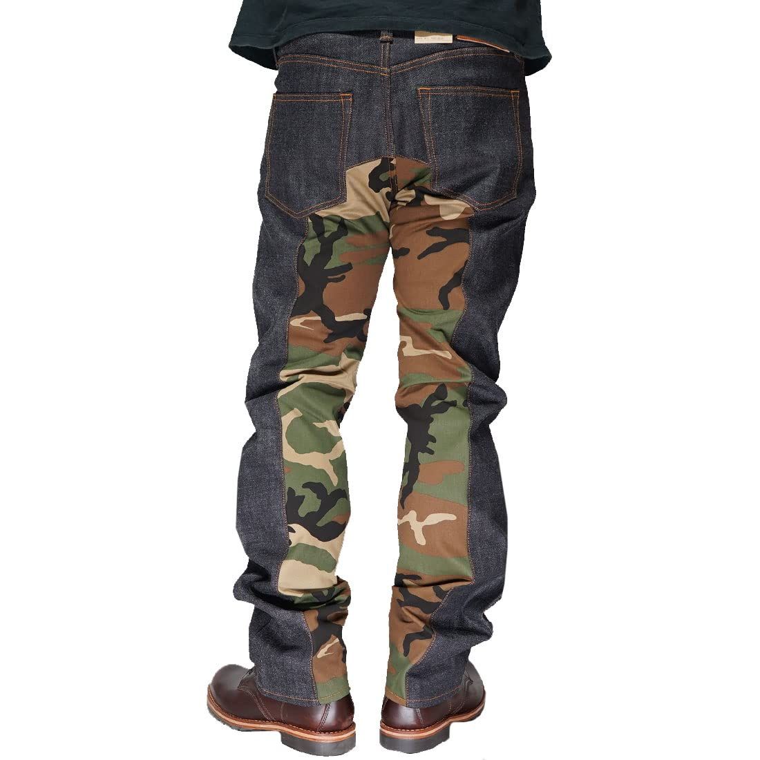 新品 児島ジーンズ KOJIMA GENES ジーンズ デニム 日本製 モンキーコンボパンツ ワーク 13oz リジット RNB-1059 カモ-42