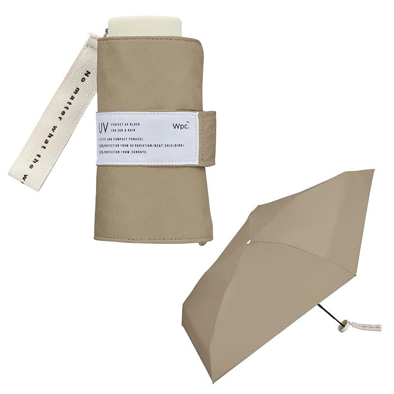 【新品】 【2026】Wpc. 日傘 遮光ミニマ モカ ≪遮熱/遮光率100%/UVカット率100%/UPF50＋/晴雨兼用≫ 折りたたみ傘 軽量 おしゃれ 可愛い 通勤 通学 レディース 女性 801-18355-102