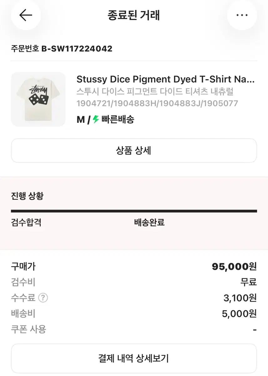 STUSSY DICE PIGMENT DYED Tシャツ ナチュラル 半袖