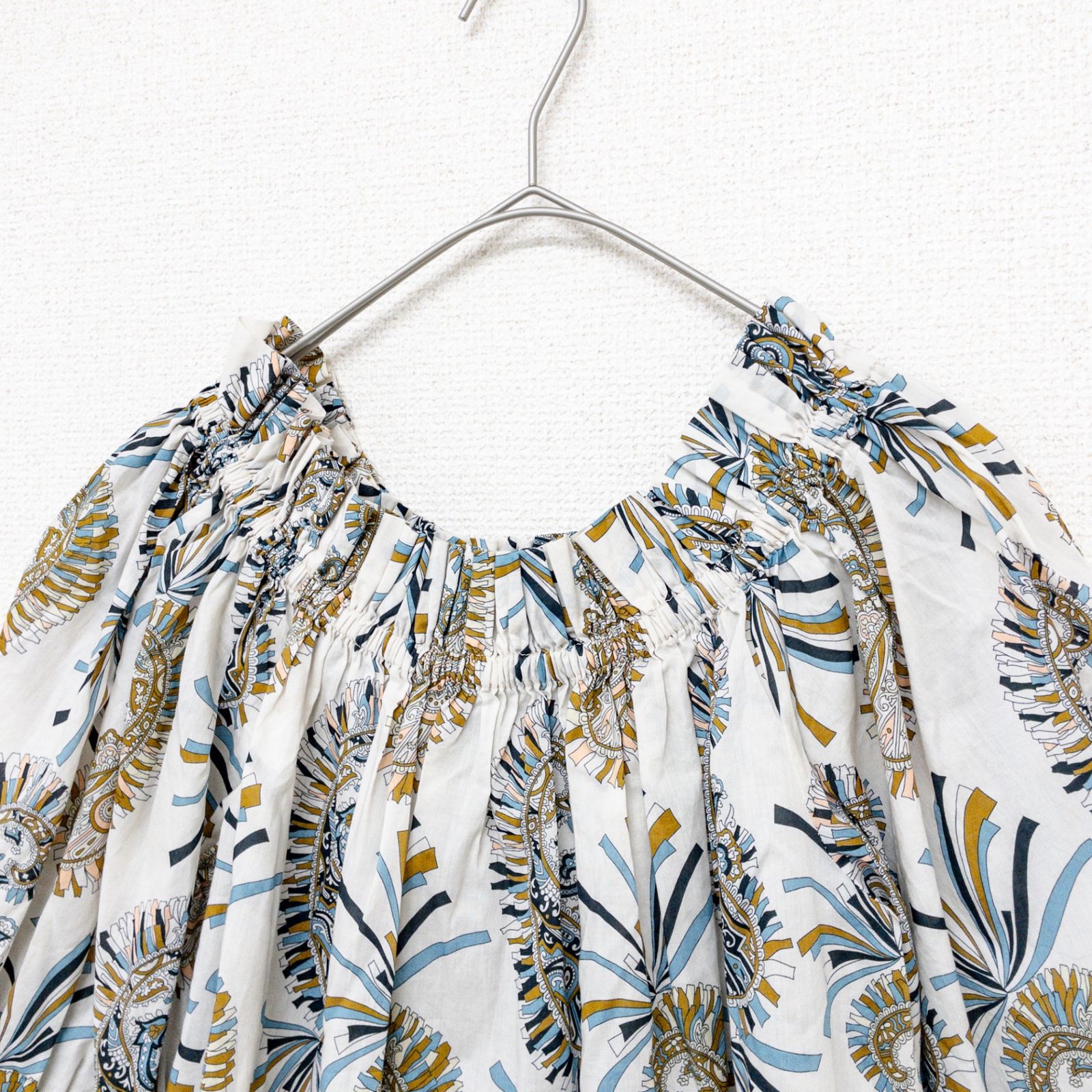ETRO エトロ ブラウス パフスリーブ ギャザー ペイズリー柄 総柄 