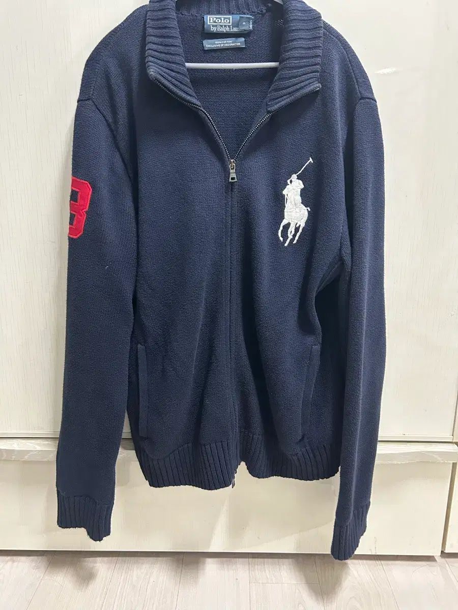 ポロラルフローレン ネイビー ビックポニー ジップアップ カーディガン XL
