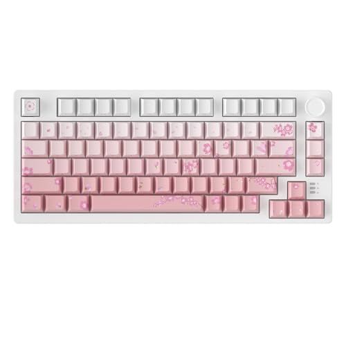 【新品】DAREU EK75PRO メカニカルキーボード 無線 桜/ピンク テンキーレス 75% ゲーミングキーボード 2.4Gワイヤレス/Bluetooth/有線USB接続可能 ガスケットマウント 81キー 英語配列 可愛い RGB ホット 3c846d5f