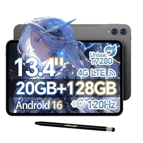 ☆新品☆TECLAST T65 13 インチ タブレット Android 16 タブレット, 120Hz 画面リフレッシュレート, 20GB RAM+128GB ROM, T7280 (T620)プロセッサ Tablet, SIM カード対応 e57be7c8