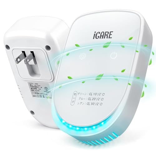 ICARE 空気清浄機 マイナスイオン発生器 コンパクト脱臭機 3段循環モード 脱臭 PM2.5除去・静音・フィルター交換不要 家庭用 空気清浄機 小型 消臭器 プラグ 操作簡単 脱臭機 コンセント式 強力消臭 脱臭器 キッチン、バスルーム、 3bfc6df4
