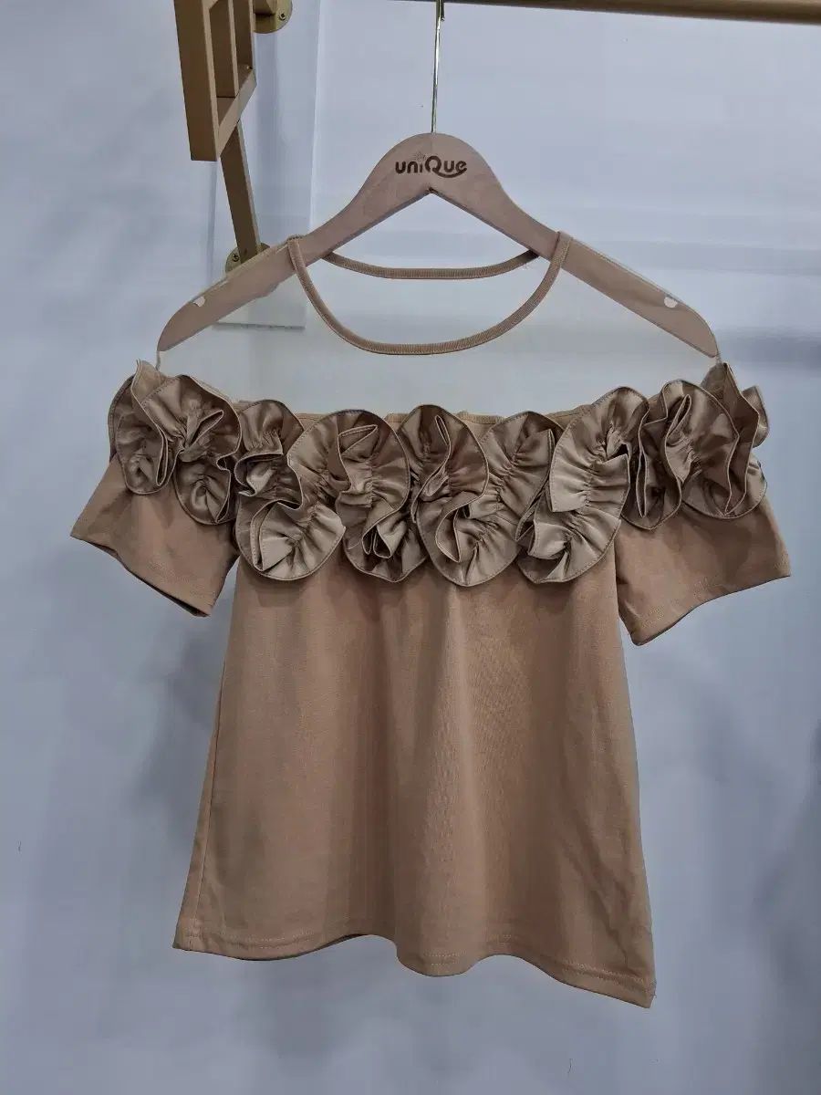 ユニーク フラワー フリル 半袖 Tシャツ 66まで