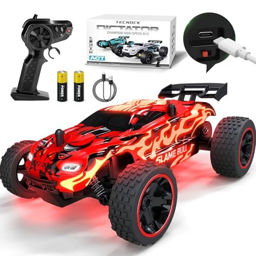 Tecnock ラジコンカー 子供向け ラジコン Type-C USB充電 おもちゃ 車 オフロード 2.4Ghz RCカー 誕生日 プレゼント （レッド塗装版）Y 6dece1f2