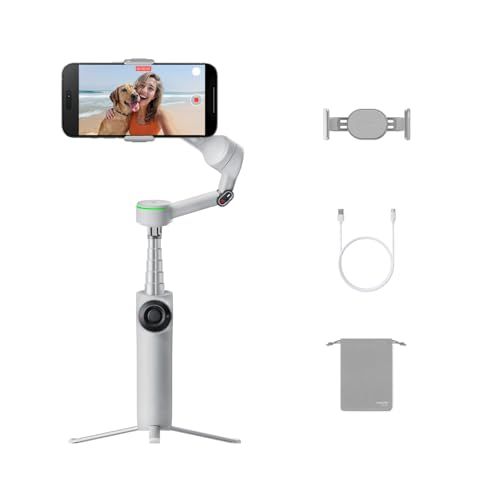 Insta360 Flow 2 Pro グレー - 業界初のAI搭載スマホジンバル（Apple DockKit対応）、画期的な360度パン追跡、フリーティルト、内蔵三脚/自撮り棒、Vlog/旅行用ポータブルスタビライザーma c2cf4891