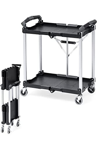 サンワダイレクト ツールワゴン キャスター付き 2段 折りたたみ 総耐荷重50kg 1個 軽量 100-CART013ts 733a3b03
