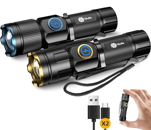 LED 懐中電灯 高輝度チップ搭載 EDCミニ懐中電灯 強力 USB充電式/電池式 高輝度 集光 LED ライト 超軽量 小型 超長航続 ハンディライト フラッシュライト 明るい 超強力 ズーム調節 ミニライト 5つモード Type-C充電 4f716d7b