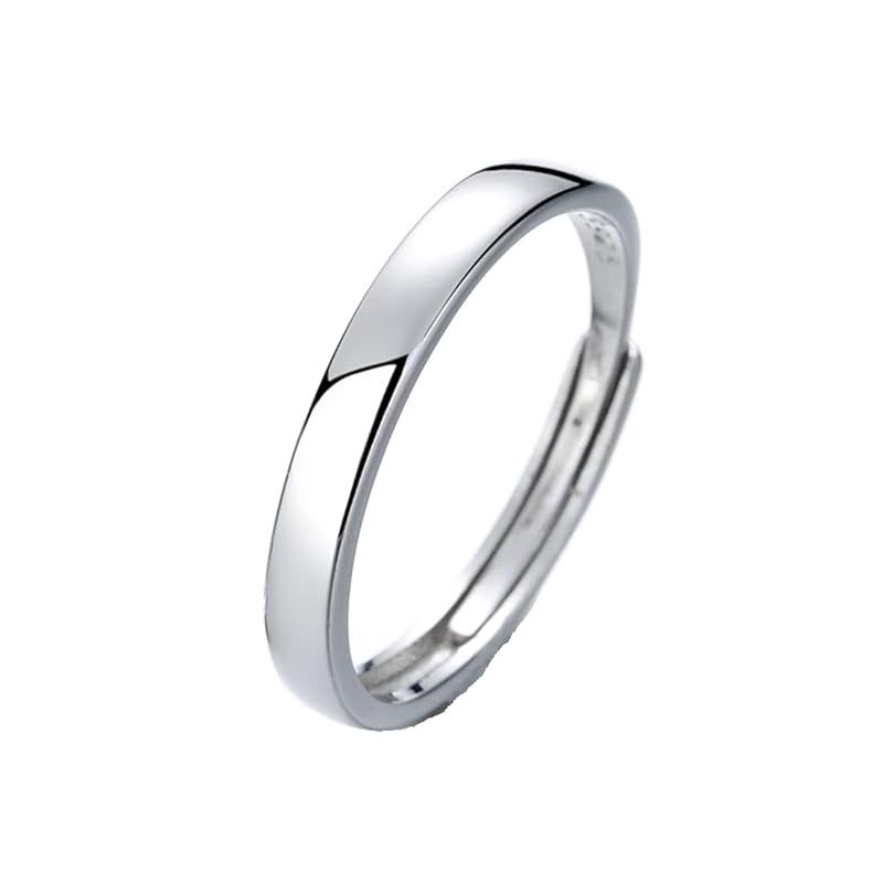 [Rockyu] 指輪 メンズ フリーサイズ シルバー925 ペアリング カップル 人気 シンプル 上品 結婚 婚約指輪 サイズ調整可能 純銀製指輪 ファッション ジュエリー 個別販売